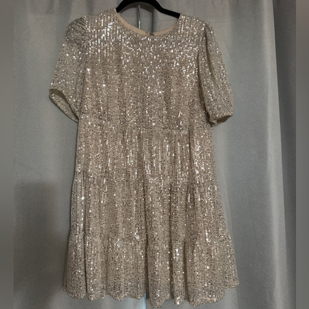 Speechless Glittering Sequin silver dress